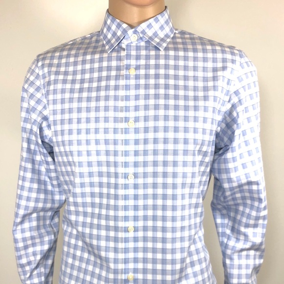 Banana Republic Mens Non Iron-Slim Fit Red Plaid Print Dress Shirt S//M//L New